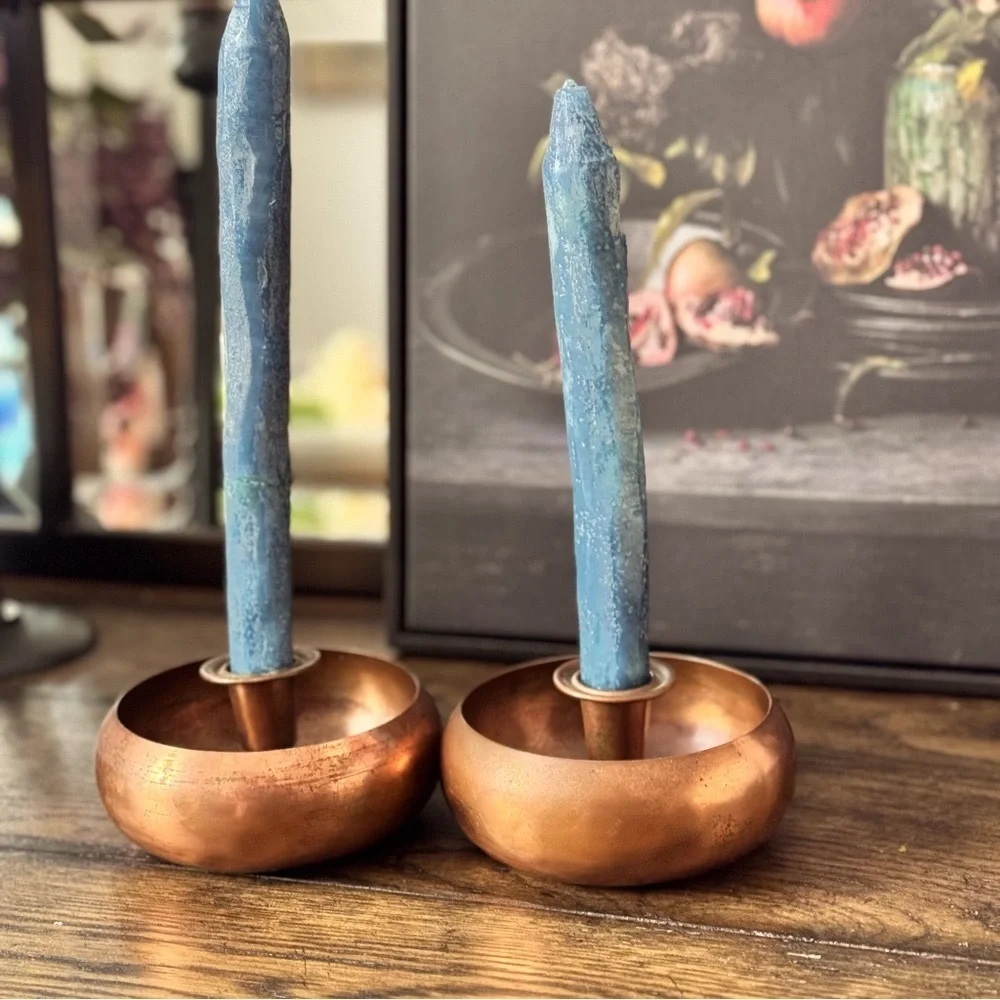 Vintage 2/ Coppercraft Copper Candlesticks Holder - Mid Century